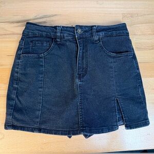 Classic Black Denim Skort